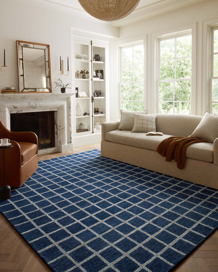 The Rug Corner Chris Loves Julia x Loloi Polly Navy / Silver