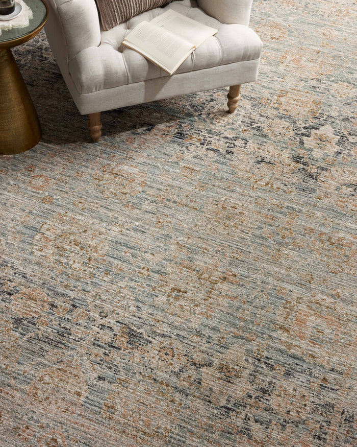 The Rug Corner Jean Stoffer x Loloi Jean Stoffer - Katherine Ocean / Coral Area Rug