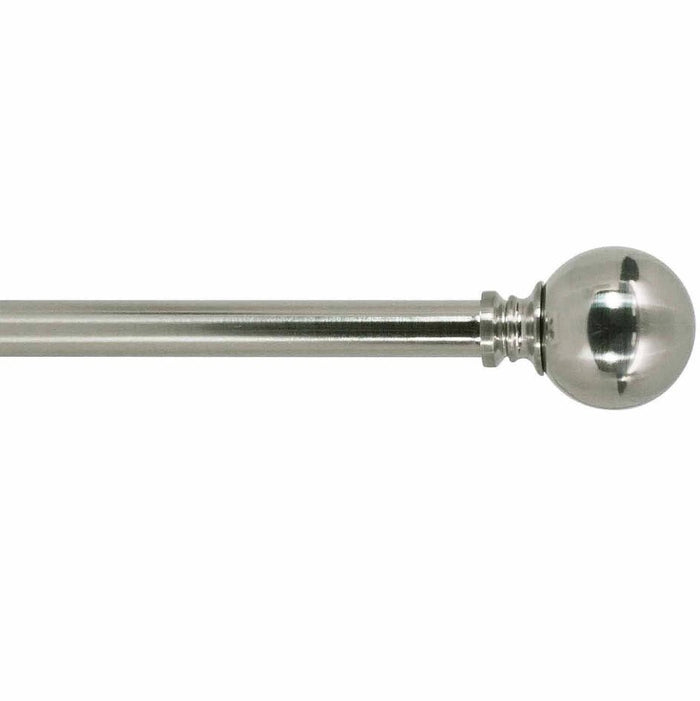 Liam Ball 3/4" Curtain Drapery Rod - Brushed Nickel - 42" - 120" - Wichita Home Outlet