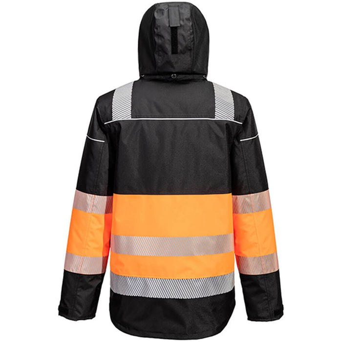 Portwest PW364 PW3 Orange/Black Class 1 Padded Waterproof Hi Vis Winter Jacket