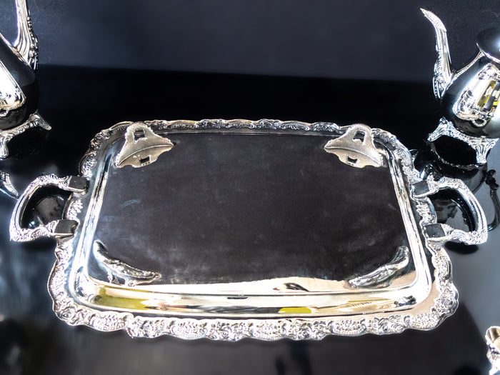 Vintage Silver Plate Tea Set Coffee Service With Footed Tray Great Cond Tea and Coffee Sets