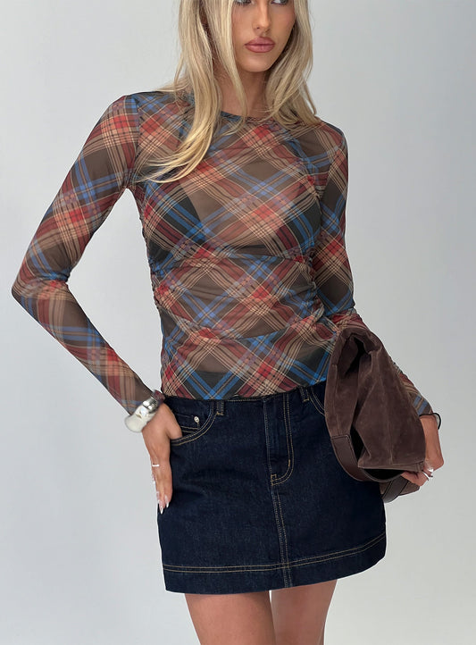 Carrissa Ruched Long Sleeve Top Multi
