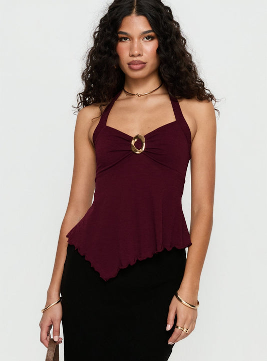 Attina Hardware Detail Top Plum