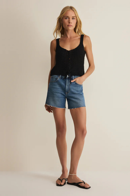 Tate Lace Up Sweater Top