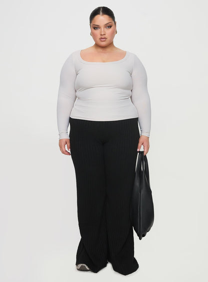 Arthie Long Sleeve Top Grey Curve