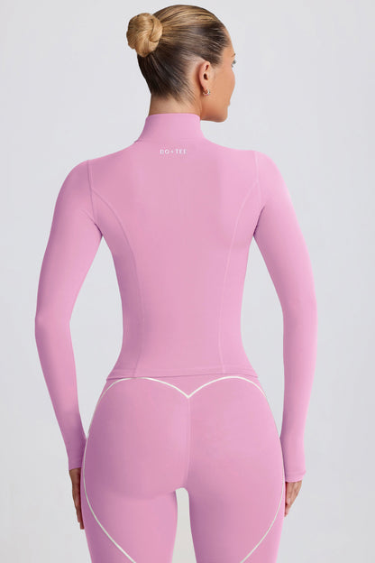 Soft Active Zip-Up Jacket in Dusty Pink