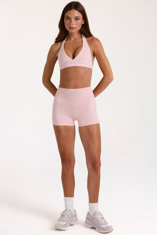 Soft Active Mini Shorts in Blush Marl