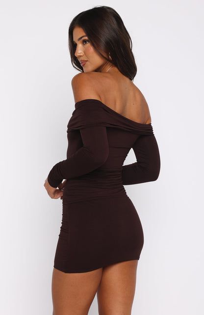 Show Me How Mini Dress Chocolate