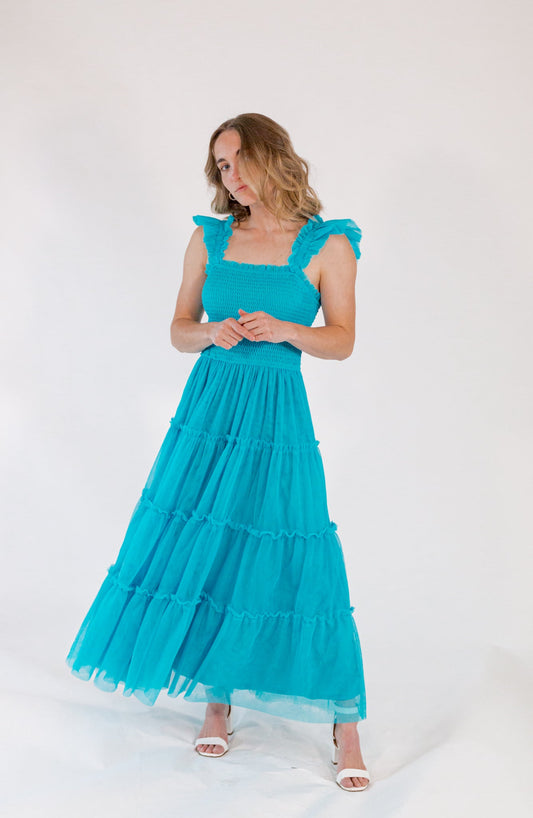 Carmie Tulle Maxi・Turquoise