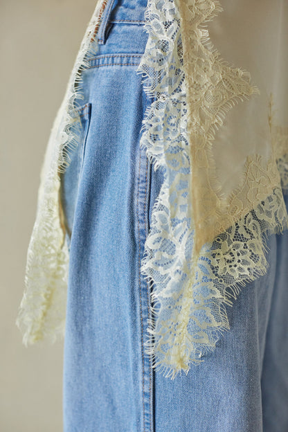 Marissa Lace Trim Asymmetrical Top