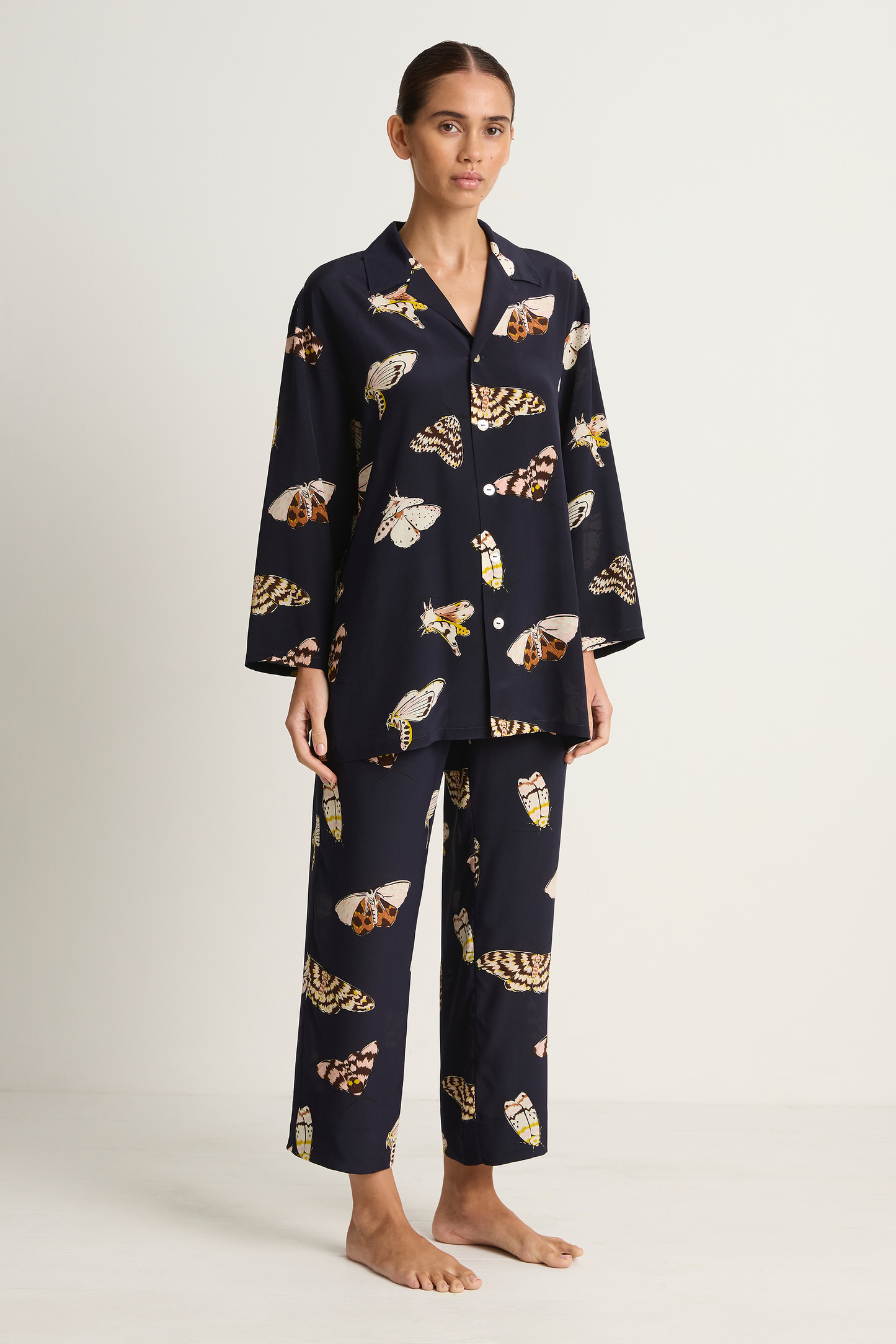 Olivia Von Halle Casablanca Pajamas - Notte Navy Moth
