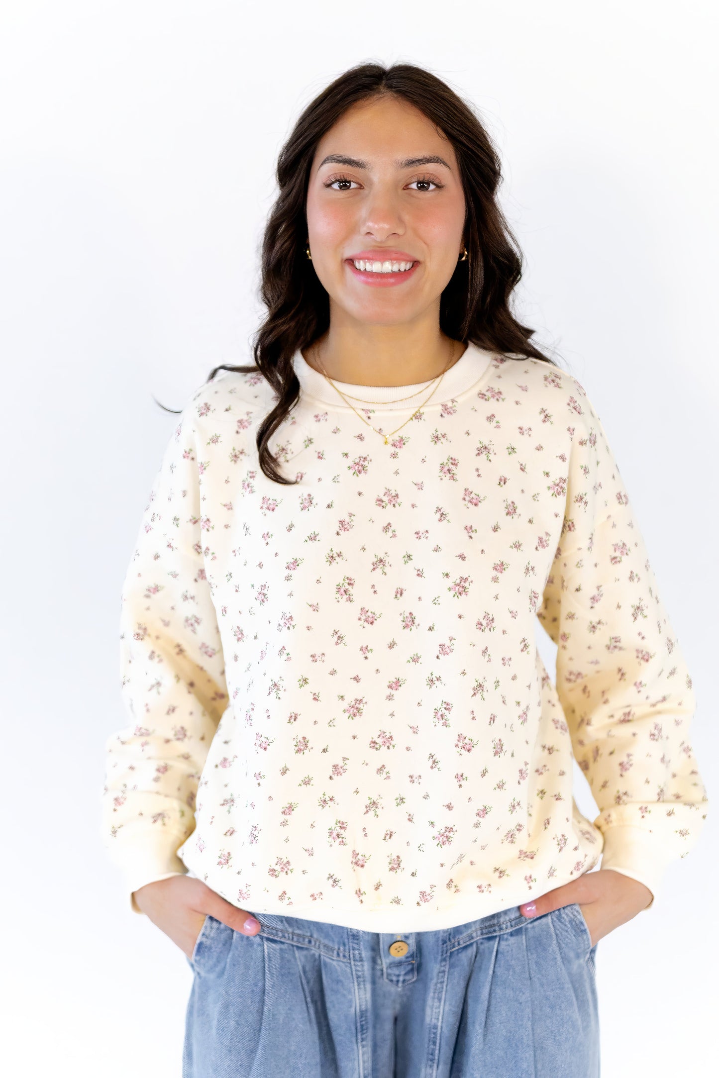 Lidia Ditsy Floral Crewneck
