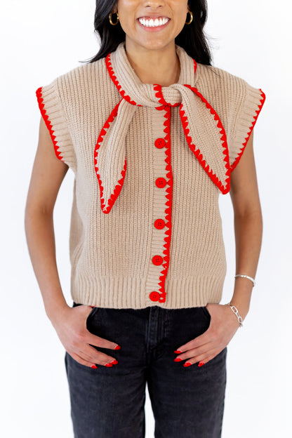 Oaklyn Tie Detail Button Up Top