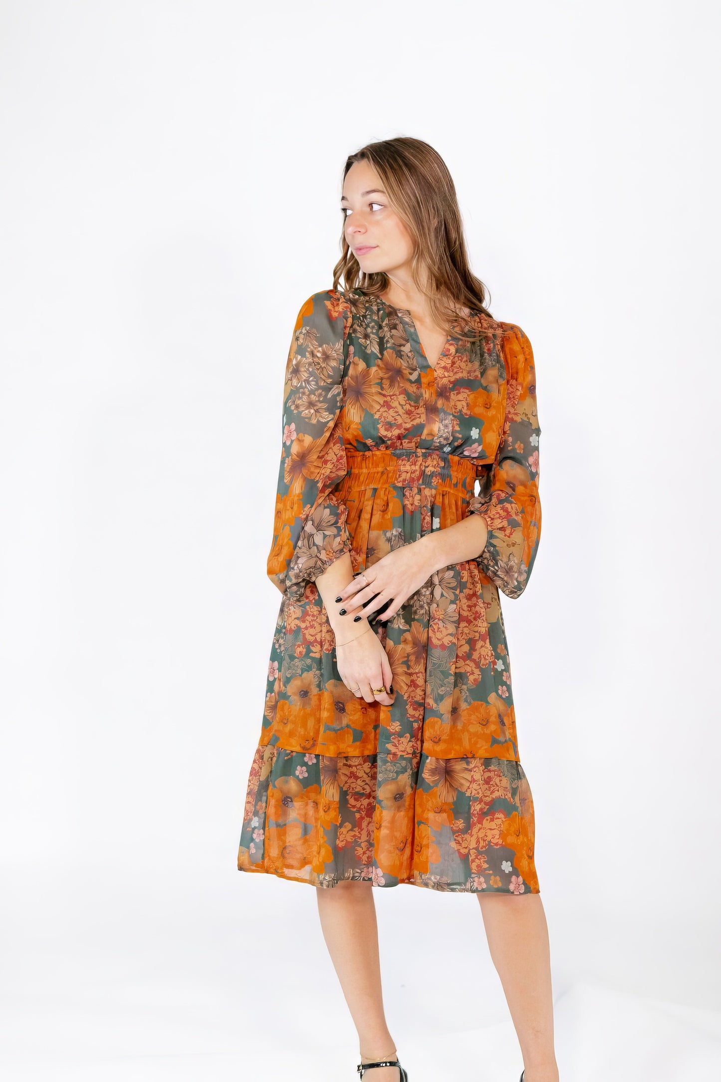 Maelyn Floral Chiffon Dress