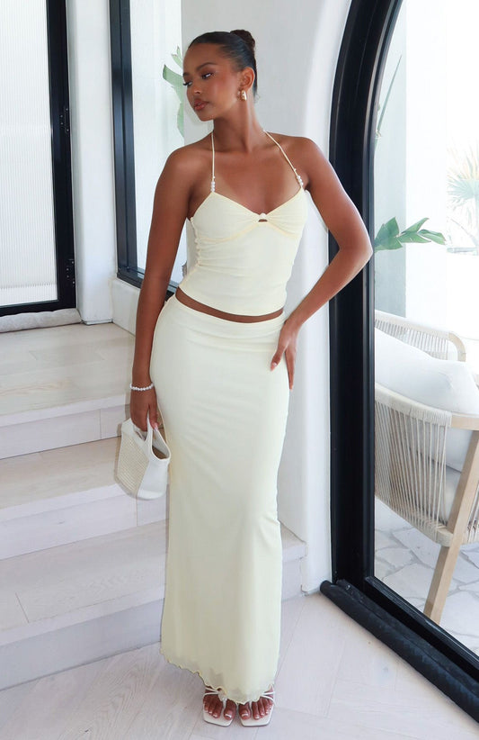 Lemon Squeeze Maxi Skirt Lemon
