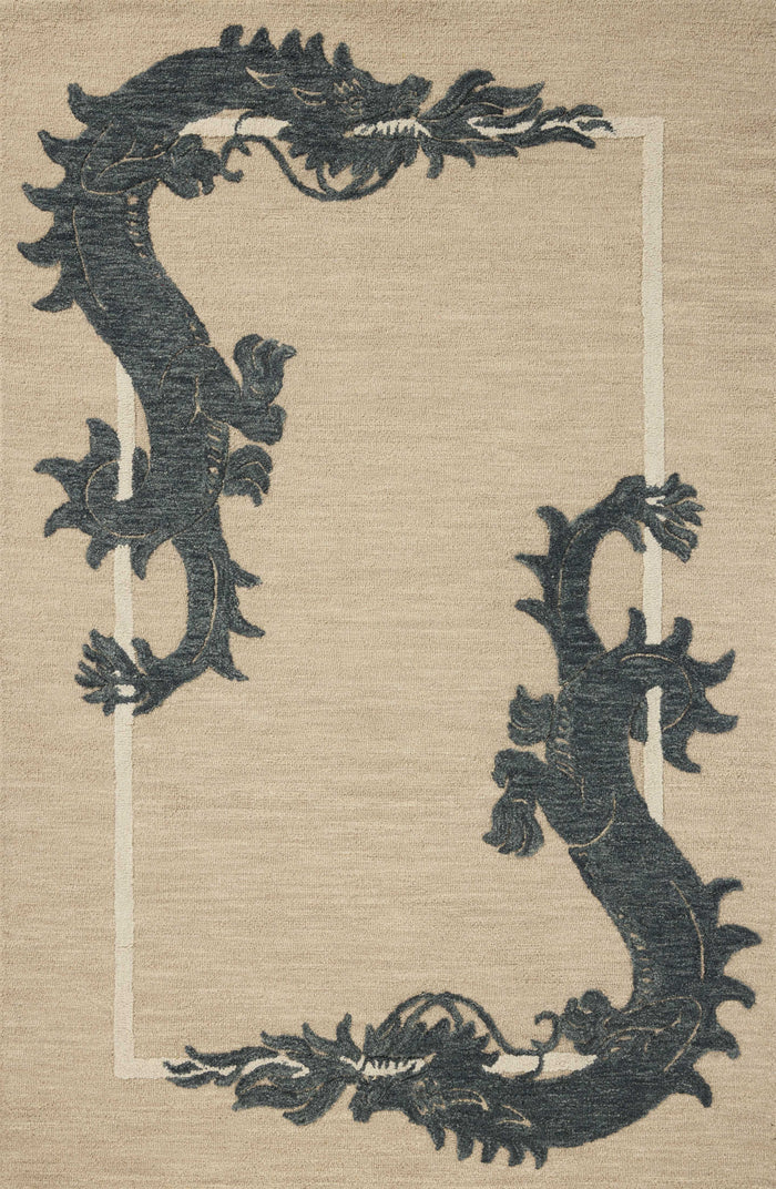 The Rug Corner Brigette Romanek x Loloi Brigette Romanek - Romi Oatmeal / Midnight Area Rug