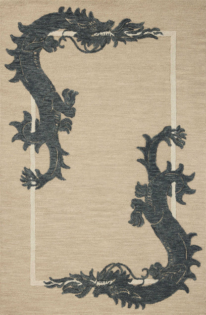 The Rug Corner Brigette Romanek x Loloi Brigette Romanek - Romi Oatmeal / Midnight Area Rug