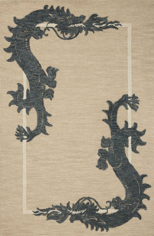 The Rug Corner Brigette Romanek x Loloi Brigette Romanek - Romi Oatmeal / Midnight Area Rug