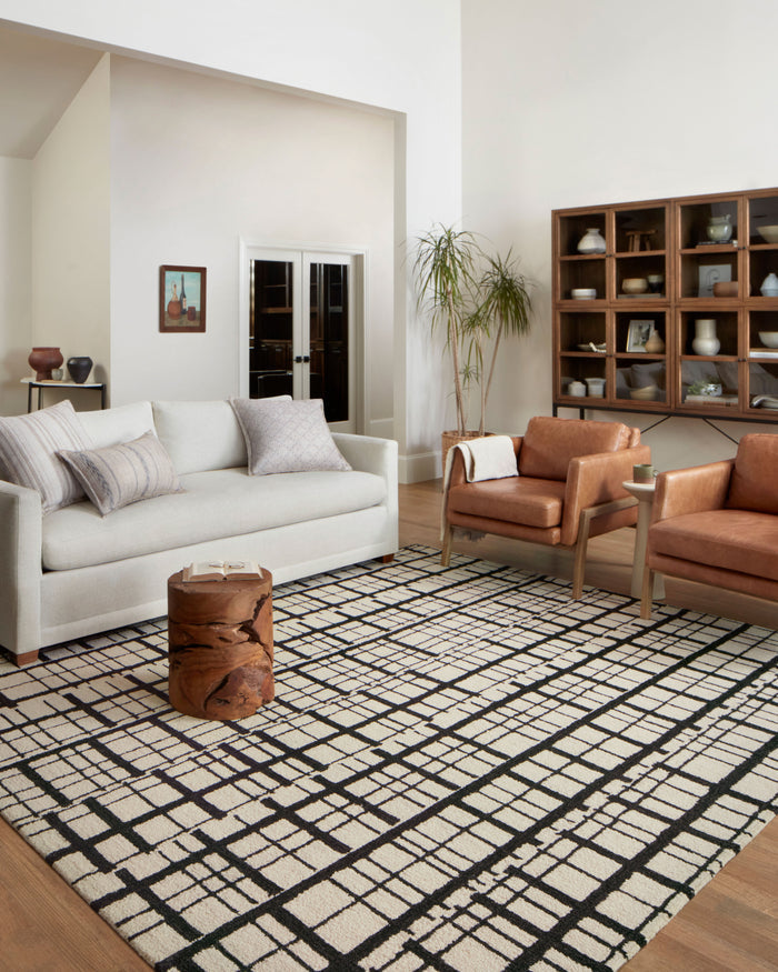 The Rug Corner Chris Loves Julia x Loloi Chris Loves Julia - Polly Black / Ivory Area Rug