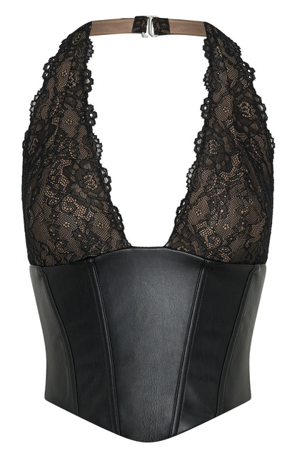 Dreams And Delights PU Bustier Black