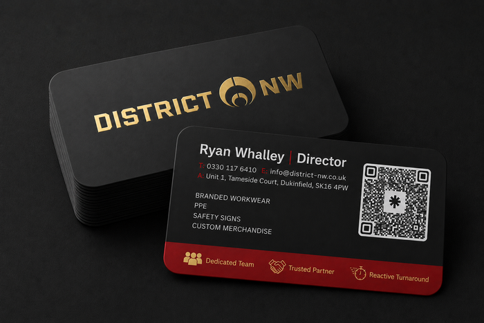 Double Sided (Rounded Corners) - 450gsm Silk Soft-Touch Lamination (Single Sided Gold)