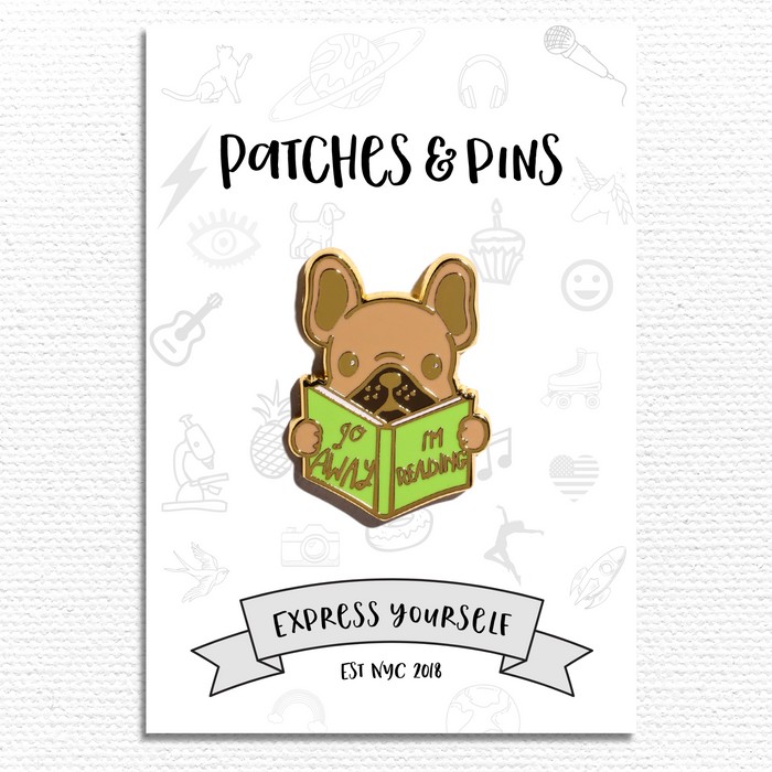 Go Away I'm Reading Enamel Pin