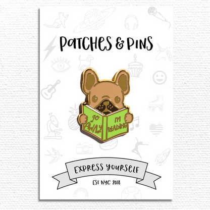Go Away I'm Reading Enamel Pin