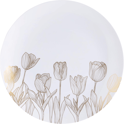 Gold Tulip Plastic Plates Combo Set - 32 Pack, 7.5" & 10" - Wichita Home Outlet