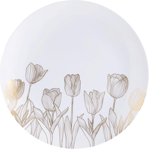 Gold Tulip Plastic Plates Combo Set - 32 Pack, 7.5" & 10" - Wichita Home Outlet