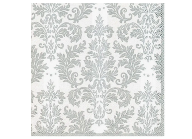 Golden Jacquard Silver Cocktail Napkins