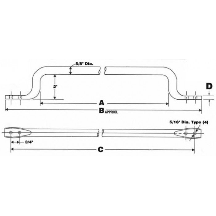 Grab Handle Gh-3312-AS  Aluminum Grab Handle 17-3/4" Oal