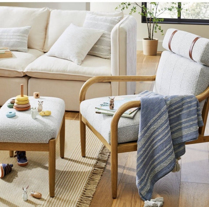 Heathered Stripe Tasseled Woven Throw Blanket - Wichita Home Outlet