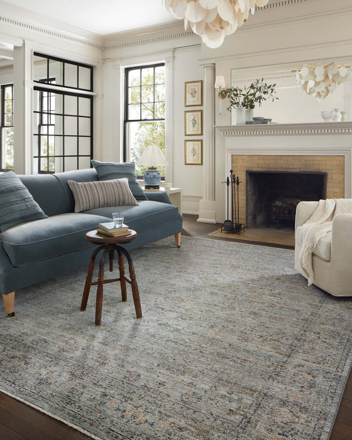The Rug Corner Jean Stoffer x Loloi Jean Stoffer - Katherine Ocean / Gold Area Rug