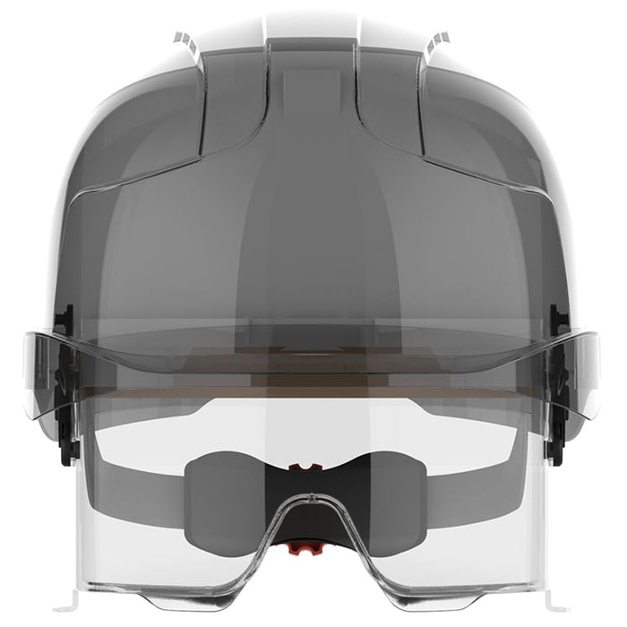 JSP EVO VISTAlens Safety Helmet with Integrated Eyewear - Vented - Wheel Ratchet