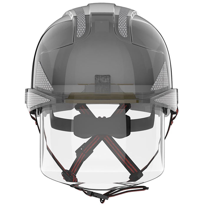 JSP EVO VISTAshield Dualswitch Safety Helmet with Integrated Faceshield & CR2 Reflective - Vented - Wheel Ratchet