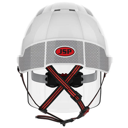 JSP EVO VISTAshield Dualswitch Safety Helmet with Integrated Faceshield & CR2 Reflective - Vented - Wheel Ratchet
