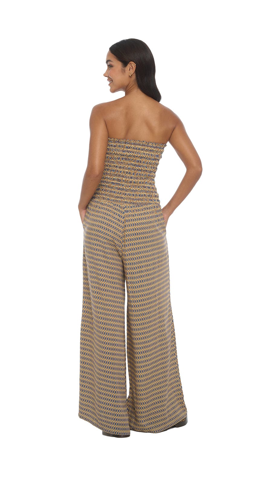 Smocked Top Lawai Jumpsuit - Kiva Blue