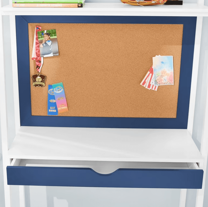 Kids Ladder Desk with Bulletin Board - Navy Blue/White - Wichita Home Outlet