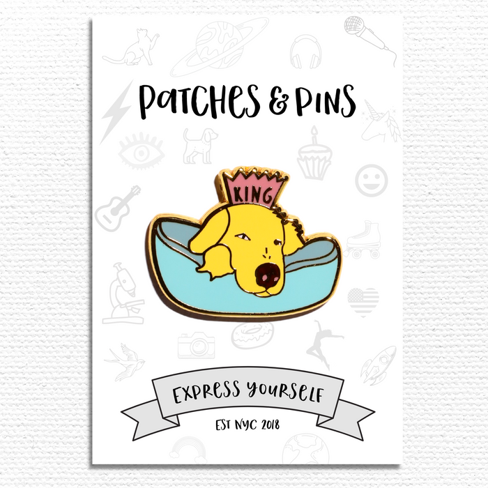 King Dog Enamel Pin
