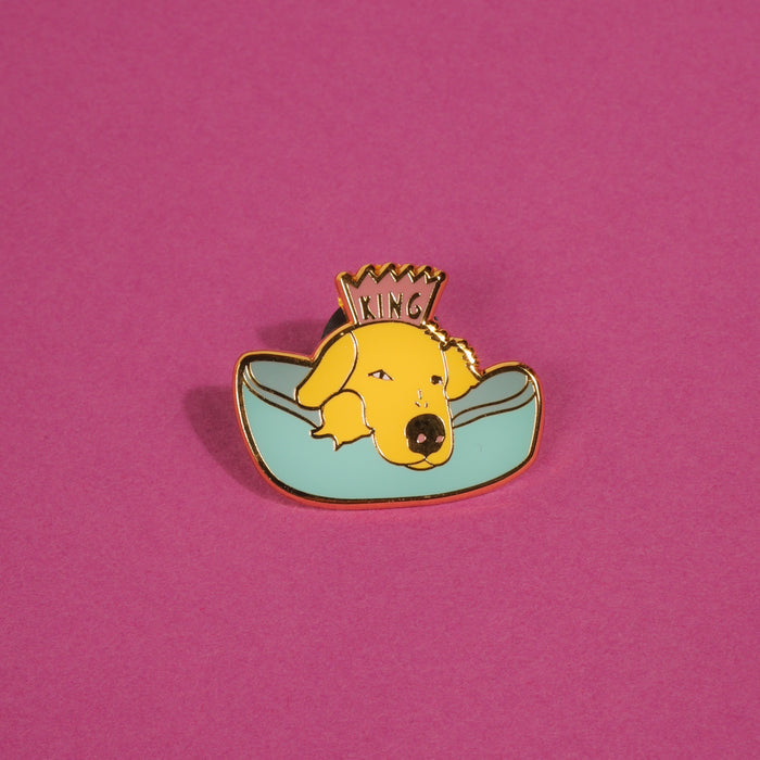 King Dog Enamel Pin