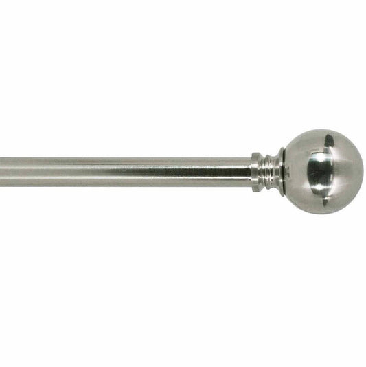 Liam Ball 3/4" Curtain Drapery Rod - Brushed Nickel - 42" - 120" - Wichita Home Outlet