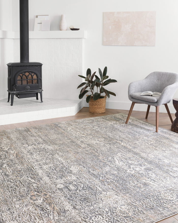 The Rug Corner Loloi II Lucia Steel / Ivory