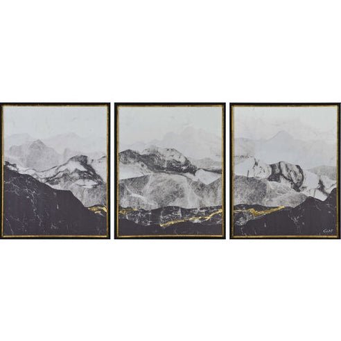Manford Matte and Gold Leaf Accent Wall Art - Wichita Home Outlet