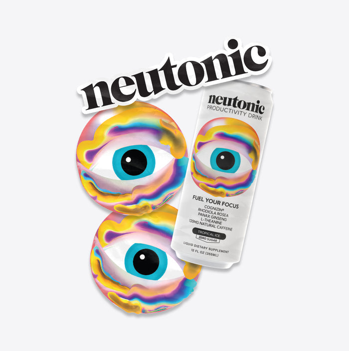 Neutonic sticker pack with colorful psychedelic eye design promoting nootropics. - Neutonic - Neutonic Sticker pack