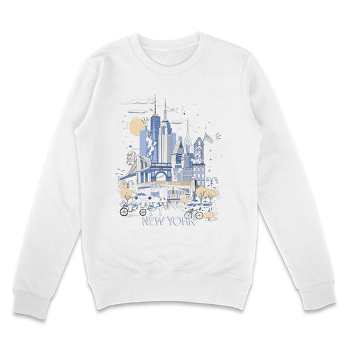 New York Blue Illustration Sweatshirt