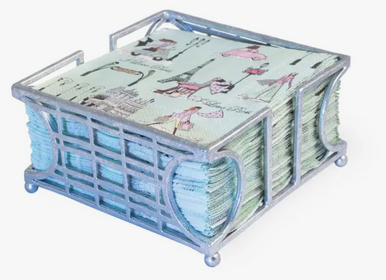 New York Silver Foil Cocktail Napkin Caddy