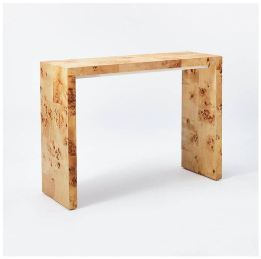 Ogden Burled Wood Console Table Brown - Wichita Home Outlet