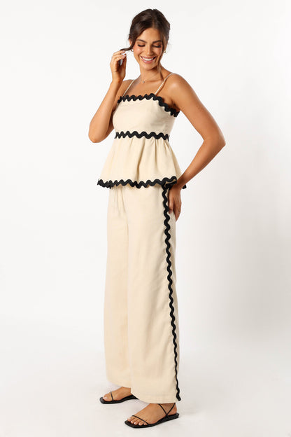 Mollymook Pants - Cream Black
