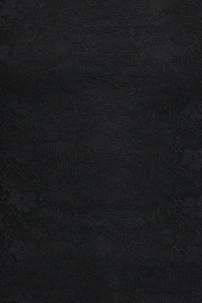 Skyler Square Neck Stretch Lace Top - Black