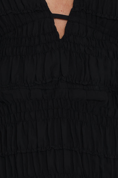 Zafira Textured Halter Top - Black